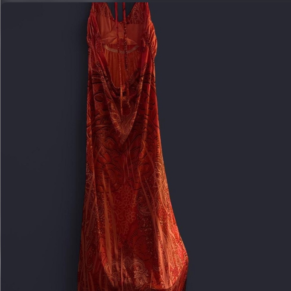 Elegant Red Paisley Dress